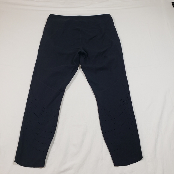 Members Mark Active Pocket Legging Capris Mesh Athletic Yoga Womens Black Pants - Picture 9 of 10